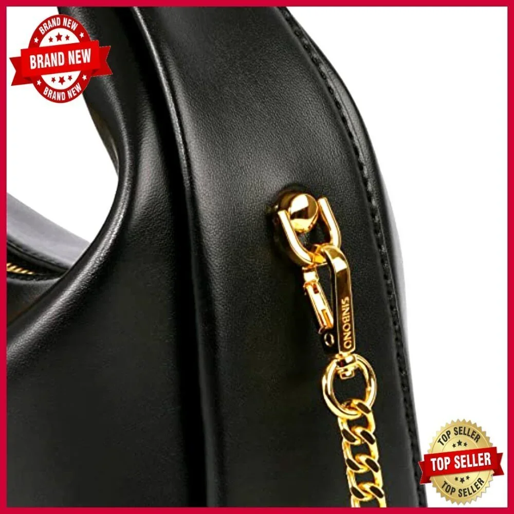 Medium Vegan Leather Hobo Crossbody Bag with Top Handle